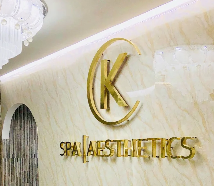 Stainless build-up letters with a brushed finish